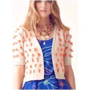 Anthropologie Sparrow tufted orange cardigan